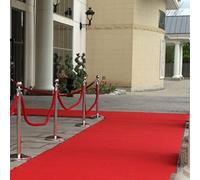 The Rug House Quality Rubber Backed Thick Red Runner Carpet For Events 133cm (4ft 4") Wide - Sold By 7ft