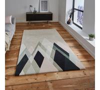 The Rug Shop UK Beige Handmade Abstract Polyester Luxurious Easy To Clean Area Rug | Size: 150 cm x 230 cm The Rug Shop UK Beige 150 cm x 230 cm