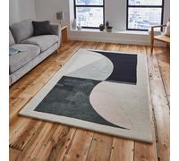 The Rug Shop UK Beige Handmade Geometric Polyester Luxurious Easy To Clean Area Rug | Size: 150 cm x 230 cm The Rug Shop UK Beige 150 cm x 230 cm
