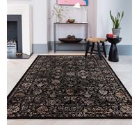 The Rug Shop UK Black Luxurious Traditional Easy to clean Machine Made Border Rug | Size: 240 cm x 330 cm The Rug Shop UK Black 240 cm x 330 cm