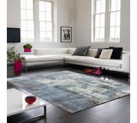 The Rug Shop UK Blue Handmade Abstract Viscose Luxurious Easy To Clean Navy Area Rug | Size: 120 cm x 170 cm The Rug Shop UK Blue 120 cm x 170 cm