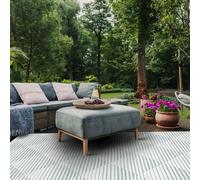 The Rug Shop UK Blue Modern Geometric Striped Outdoor Easy To Clean Area Rug | Size: 192 cm x 290 cm The Rug Shop UK Blue 192 cm x 290 cm