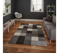 The Rug Shop UK Grey Handmade Modern Geometric Polypropylene Easy To Clean Area Rug | Size: 160 cm x 220 cm The Rug Shop UK Grey 160 cm x 220 cm