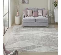 The Rug Shop UK Grey Modern Abstract Viscose Luxurious Easy to Clean Area Rug | Size: 170 cm x 240 cm The Rug Shop UK Grey 170 cm x 240 cm