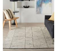 The Rug Shop UK Grey Wool Modern Geometric Abstract Graphics Easy To Clean Rug | Size: 114 cm x 170 cm The Rug Shop UK Grey 114 cm x 170 cm