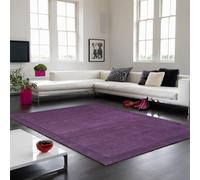 The Rug Shop UK Handmade Luxurious Modern Plain Wool Easy To Clean Area Rug in Purple | Size: 160 cm x 230 cm The Rug Shop UK Purple 160 cm x 230 cm