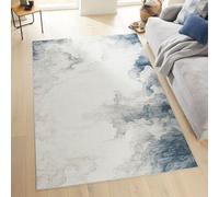 The Rug Shop UK Modern Serene Abstract Polyester Easy To Clean Area Rug in Blue | Size: 160 cm x 230 cm The Rug Shop UK Blue 160 cm x 230 cm