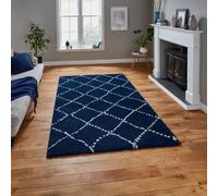 The Rug Shop UK Modern Shaggy Easy To Clean Stain-Resistant Area Rug in Dark Blue | Size: 160 cm x 230 cm The Rug Shop UK Dark Blue 160 cm x 230 cm