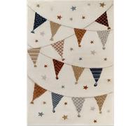 THE RUGS Adventures Kids Rug Party Theme Low Pile Playroom Rug Runner in White | Size: 120 cm x 170 cm THE RUGS White 120 cm x 170 cm