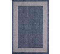 THE RUGS BORDERED BLUE OUTDOOR & INDOOR RUG DURABLE WEATHER-PROOF WASHABLE | GARDEN PATIO GARAGE KITCHEN | MEDIUM SIZE, 120X170 CM