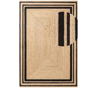 The Rugs Braided Jute Nuru Reversible Living Room Bordered Rug In Black