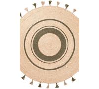 The Rugs Braided Jute Rug Round Basil Natural Handwoven Living Room Rug In Beige
