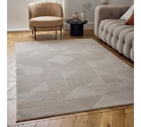 The Rugs Carmel Beige Abstract Area Rug And Runner Non Shedding, Stain Resistant, Soft