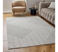 The Rugs Carmel Cream/beige Geometric Design Area Rug And Runner Non Shedding, Stain Resistant, Soft