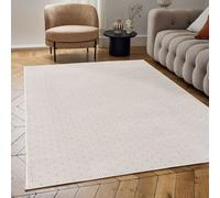 The Rugs Carmel Cream/grey Dots Area Rug And Runner Non Shedding, Stain Resistant, Soft