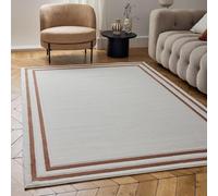 The Rugs Carmel Cream/terra Bordered Area Rug And Runner Non Shedding, Stain Resistant, Soft
