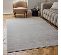 The Rugs Carmel Modern Area Rug And Runner Striped Design Stain Resistant In Grey Grey 80cm x 300cm