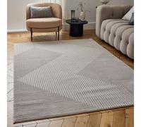 THE RUGS Carmel Modern Area Rug & Runner Geometric Design Stain Resistant in Beige | Size: 160 cm x 230 cm THE RUGS Beige 160 cm x 230 cm