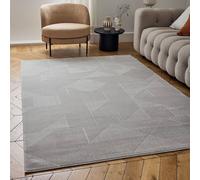 The Rugs Carmel Modern Area Rugs And Runners Geometric Design Soft Pile In Grey Grey 200cm x 290cm