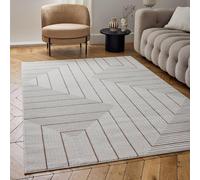 The Rugs Carmel Modern Area Rugs And Runners Geometric Stain Resistant In Terracotta Terracotta