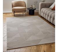 THE RUGS Carmel Modern Area Rugs & Runners Geometric Design Soft Pile in Beige | Size: 160 cm x 230 cm THE RUGS Beige 160 cm x 230 cm