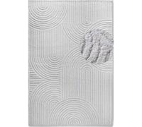 THE RUGS Chappe High Pile Rug Runner Soft Geometric Polyester Shaggy Rug in White | Size: 160 cm x 235 cm THE RUGS White 160 cm x 235 cm