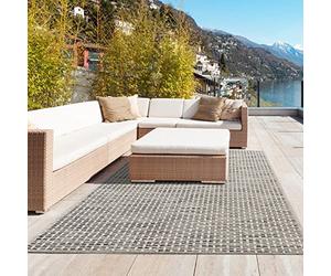 THE RUGS CREAM SOLID DESIGN OUTDOOR & INDOOR RUG FOR GARDEN PATIO KITCHEN |DURABLE WEATHER PROOF STAIN RESISTANT WASHABLE | 120 X 170cm