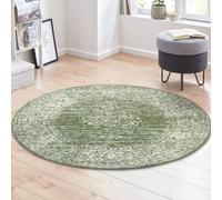 Velours Méridional Green Rug - Oriental Look - Ø 160 cm
