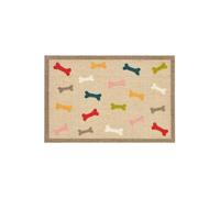 The Rugs Dog Themed Washable Multi Bones Mat and Runner - 50X75 cm