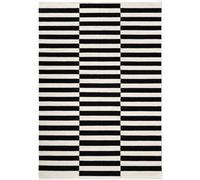 The Rugs Donna Handwoven Wool Rug Black And White Striped Reversible Living Room