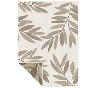 The Rugs Duo Weave Collection Outdoor Beige Rugs In Trailing Leaves Design