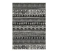 The Rugs Duo Weave Collection Outdoor Black Rugs In Aztec Design