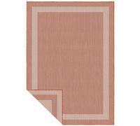 The Rugs Duo Weave Collection Outdoor Orange Rugs In Bordered Design