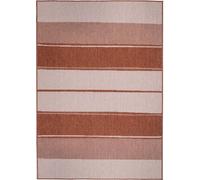 The Rugs Duo Weave Collection Outdoor Orange Rugs In Tonal Stripes Design