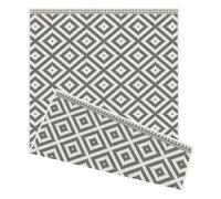 The Rugs Duo Weave Collection Outdoor Rugs In Geometric Diamond Design In Grey