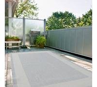 The Rugs Ecology Collection Outdoor Patio Garden Rug Grey Bordered Design Weatherproof Jet Washable 200G