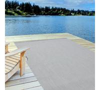 The Rugs Ecology Collection Outdoor Patio Garden Rug Grey Solid Design Weatherproof Jet Washable 500G