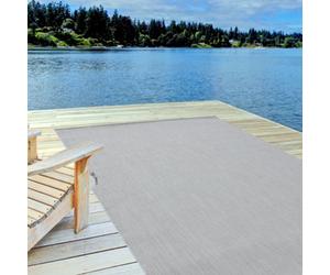 The Rugs Ecology Collection Outdoor Patio Garden Rug Grey Solid Design Weatherproof Jet Washable 500G