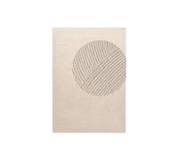 THE RUGS Eleni Wool Rug Hand Tufted Wool Geometric Area Rug Scandinavian Style in Cream | Size: 120 cm diameter THE RUGS Cream 120 cm diameter