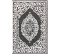 The Rugs Gemini Reversible Indoor & Outdoor Rug Polypropylene Medallion Rug In Black Black 120cm x 170cm