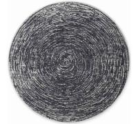 THE RUGS Gloria Round Rug - Cavallo Abstract Short Pile Polypropylene 9 mm in Dark Grey | Size: 160 cm diameter THE RUGS Dark Grey 160 cm diameter