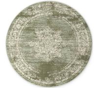 THE RUGS Gloria Round Rug - Lydia Vintage Oriental Short Pile Polypropylene 9mm in Green | Size: 160 cm diameter THE RUGS Green 160 cm diameter
