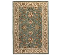 THE RUGS Herat Oriental Rug Harirud - Traditional Floral Bordered Polypropylene in Duck Egg Blue | Size: 80 cm x 120 cm THE RUGS Duck Egg Blue 80 cm x 120 cm