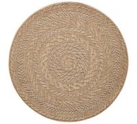 THE RUGS Indoor Outdoor Almendro Round Rug Chevron Design High Low Texture in Beige | Size: 200 cm diameter THE RUGS Beige 200 cm diameter