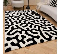 The Rugs Joli Abstract Pattern Soft And Dense Pile Living Room And Bedroom Rug In Black Black