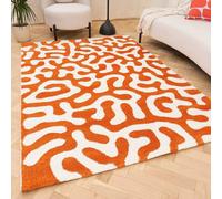 The Rugs Joli Abstract Pattern Soft And Dense Pile Living Room And Bedroom Rug In Orange Orange