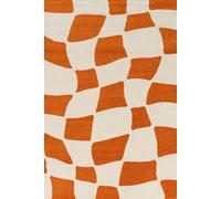 The Rugs Joli Checkered Orange & White Rug - 80X150 cm