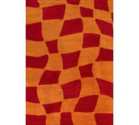 The Rugs Joli Checkered Red & Orange Rug - 160X230 cm