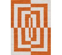 The Rugs Joli Geometric Orange & White Rug - 80X150 cm