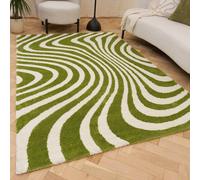 The Rugs Joli Striped Soft And Dense Pile Living Room And Bedroom Rug In Green Green